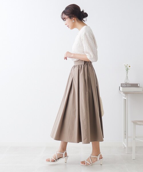 couture brooch（クチュールブローチ）の「◆バックフェイクパール膨れジャガードトップス（Tシャツ/カットソー・レディース・ブラック/アイボリー・36/38/40/42）」の16枚目の写真