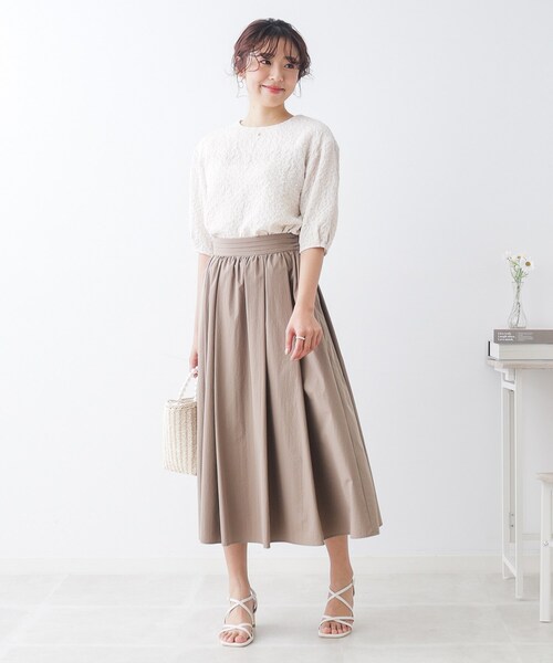 couture brooch（クチュールブローチ）の「◆バックフェイクパール膨れジャガードトップス（Tシャツ/カットソー・レディース・ブラック/アイボリー・36/38/40/42）」の5枚目の写真