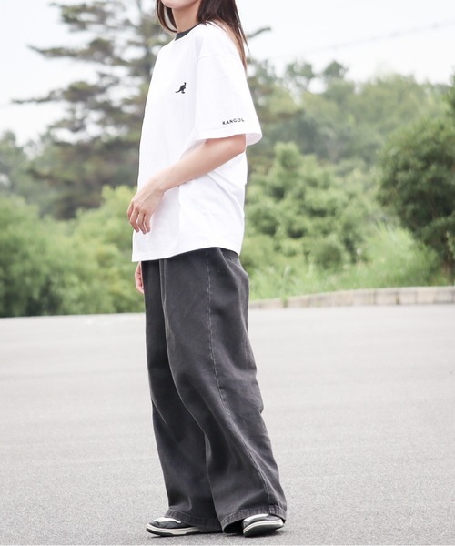 B.I.D.(ビーアイディー)の「《KANGOL》刺繍ビッグサイズ リンガークルーネックTシャツ(Tシャツ/カットソー・レディース・ブラック/ホワイト/マルチ/グリーン/グレー・LARGE/X-LARGE/MEDIUM)」の20枚目の写真