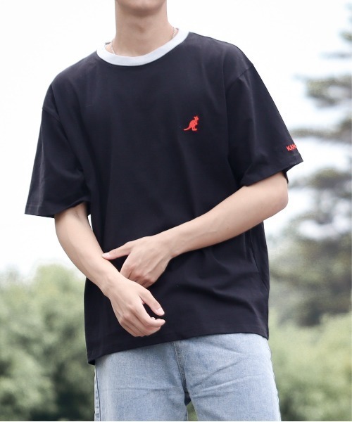 B.I.D.(ビーアイディー)の「《KANGOL》刺繍ビッグサイズ リンガークルーネックTシャツ(Tシャツ/カットソー・レディース・ブラック/ホワイト/マルチ/グリーン/グレー・LARGE/X-LARGE/MEDIUM)」の13枚目の写真