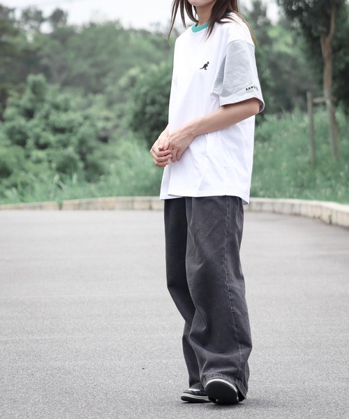 B.I.D.(ビーアイディー)の「《KANGOL》刺繍ビッグサイズ リンガークルーネックTシャツ(Tシャツ/カットソー・レディース・ブラック/ホワイト/マルチ/グリーン/グレー・LARGE/X-LARGE/MEDIUM)」の19枚目の写真