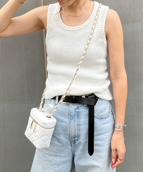 Rouge vif（ルージュヴィフ）の「リブタンク（タンクトップ・レディース・ブラック/ホワイト・フリー）」の2枚目の写真