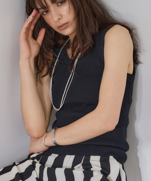 Rouge vif（ルージュヴィフ）の「リブタンク（タンクトップ・レディース・ブラック/ホワイト・フリー）」の8枚目の写真