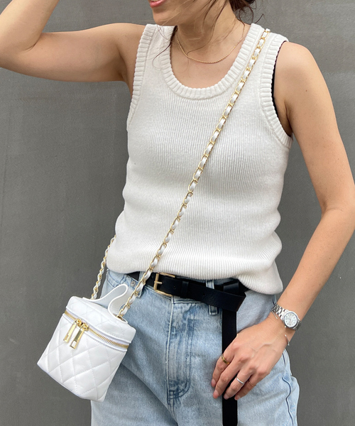 Rouge vif（ルージュヴィフ）の「リブタンク（タンクトップ・レディース・ブラック/ホワイト・フリー）」の10枚目の写真