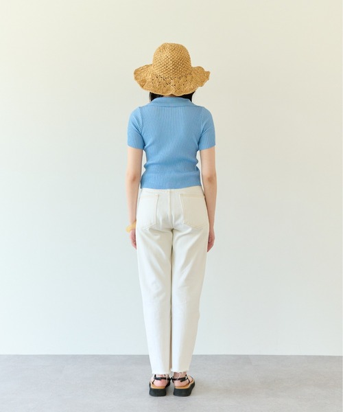 ECRIRE（エクリール）の「コンパクトなシルエット。Wジップ半袖ニットトップス。（ニット/セーター・レディース・ホワイト/ブラック/ブルー・フリー）」の14枚目の写真