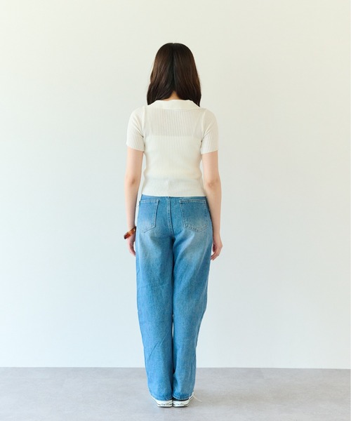 ECRIRE（エクリール）の「コンパクトなシルエット。Wジップ半袖ニットトップス。（ニット/セーター・レディース・ホワイト/ブラック/ブルー・フリー）」の7枚目の写真