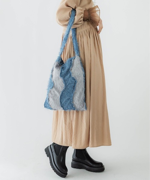 CONTROL FREAK(コントロールフリーク)の「CONTROL FREAK(コントロールフリーク)フェザーウェーブパッチトート(トートバッグ・レディース・ボルドー/ブルー/ベージュ・FREE)」の1枚目の写真