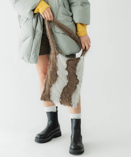 CONTROL FREAK(コントロールフリーク)の「CONTROL FREAK(コントロールフリーク)フェザーウェーブパッチトート(トートバッグ・レディース・ボルドー/ブルー/ベージュ・FREE)」の14枚目の写真