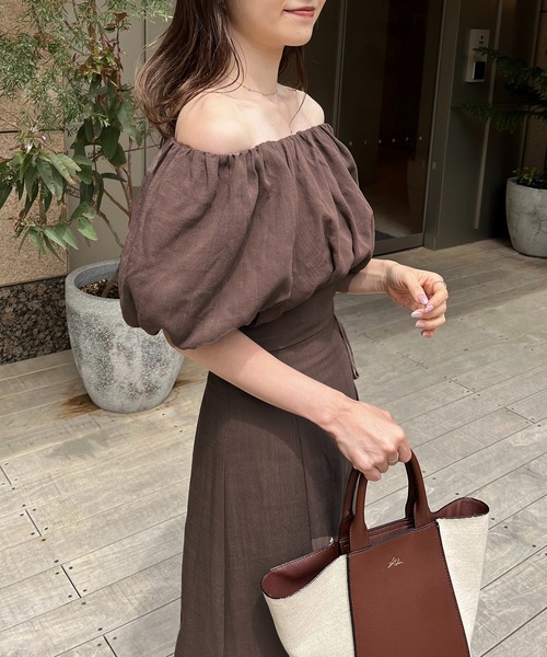 one after another NICE CLAUP（ワンアフターアナザーナイスクラップ）の「2wayバルーンスリーブブラウス（シャツ/ブラウス・レディース・ブラック/ピンク/モカ/ドット・FREE）」の6枚目の写真