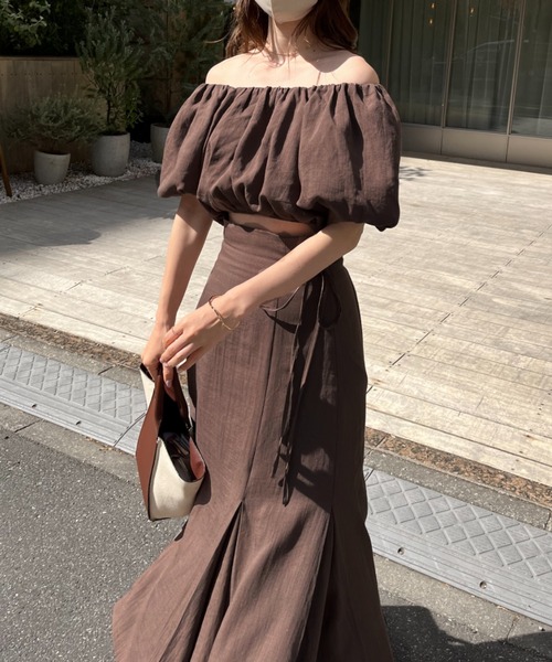 one after another NICE CLAUP（ワンアフターアナザーナイスクラップ）の「2wayバルーンスリーブブラウス（シャツ/ブラウス・レディース・ブラック/ピンク/モカ/ドット・FREE）」の5枚目の写真