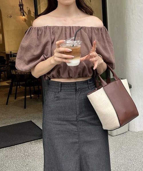 one after another NICE CLAUP（ワンアフターアナザーナイスクラップ）の「2wayバルーンスリーブブラウス（シャツ/ブラウス・レディース・ブラック/ピンク/モカ/ドット・FREE）」の14枚目の写真