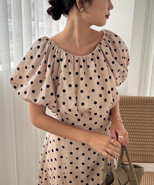 one after another NICE CLAUP（ワンアフターアナザーナイスクラップ）の「2wayバルーンスリーブブラウス（シャツ/ブラウス・レディース・ブラック/ピンク/モカ/ドット・FREE）」の20枚目の写真