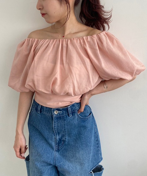 one after another NICE CLAUP（ワンアフターアナザーナイスクラップ）の「2wayバルーンスリーブブラウス（シャツ/ブラウス・レディース・ブラック/ピンク/モカ/ドット・FREE）」の17枚目の写真