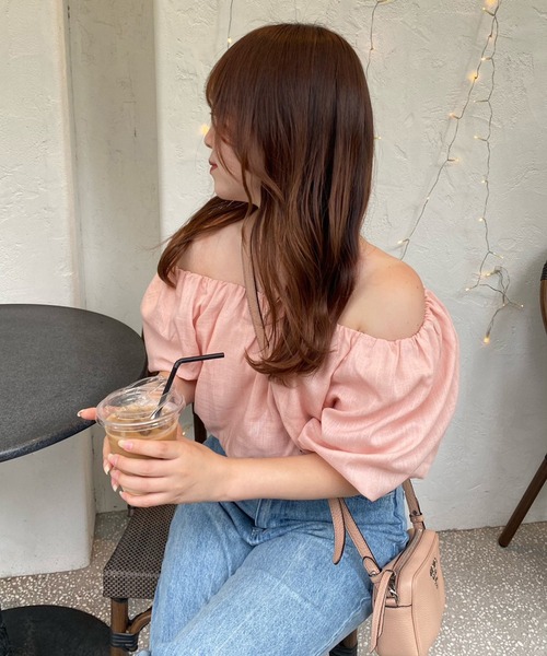 one after another NICE CLAUP（ワンアフターアナザーナイスクラップ）の「2wayバルーンスリーブブラウス（シャツ/ブラウス・レディース・ブラック/ピンク/モカ/ドット・FREE）」の19枚目の写真