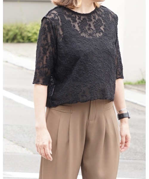 Chouchour(シュシュール)の「【chouchour/シュシュール】パイルジャガード2Wayカーディガン(カーディガン/ボレロ・レディース・ホワイト/ブラック/ブルー・FREE)」の10枚目の写真