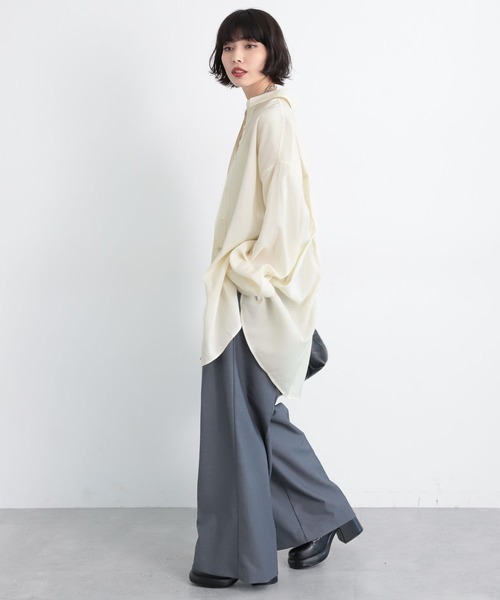 PAGEBOY（ページボーイ）の「シルキーレーヨンルーズシャツ（シャツ/ブラウス・レディース・ブラック/ボルドー/モカ/オフホワイト・FREE）」の22枚目の写真