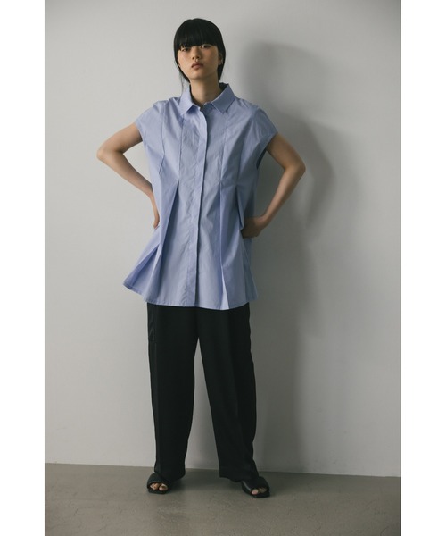 STYLEMIXER(スタイルミキサー)の「タックフレアノースリーブシャツ(シャツ/ブラウス・レディース・ホワイト/ブラック/サックスブルー・FREE)」の18枚目の写真