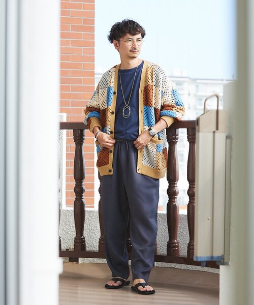 JOURNAL STANDARD relume（ジャーナルスタンダード　レリューム）の「"イージーケア"TECH ブッチャーワンタックイージーパンツ（スラックス・メンズ・ベージュ/ブラック/チャコールグレー・MEDIUM/LARGE）」の6枚目の写真