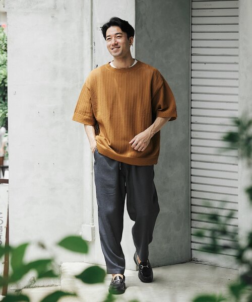 JOURNAL STANDARD relume（ジャーナルスタンダード　レリューム）の「"イージーケア"TECH ブッチャーワンタックイージーパンツ（スラックス・メンズ・ベージュ/ブラック/チャコールグレー・MEDIUM/LARGE）」の7枚目の写真