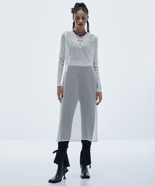 STUDIOUS(ステュディオス)の「【STUDIOUS/ステュディオス】リブパネルスキンシアートップ(Tシャツ/カットソー・レディース・ホワイト/ブラウン/ブラック/ブルー・FREE)」の19枚目の写真