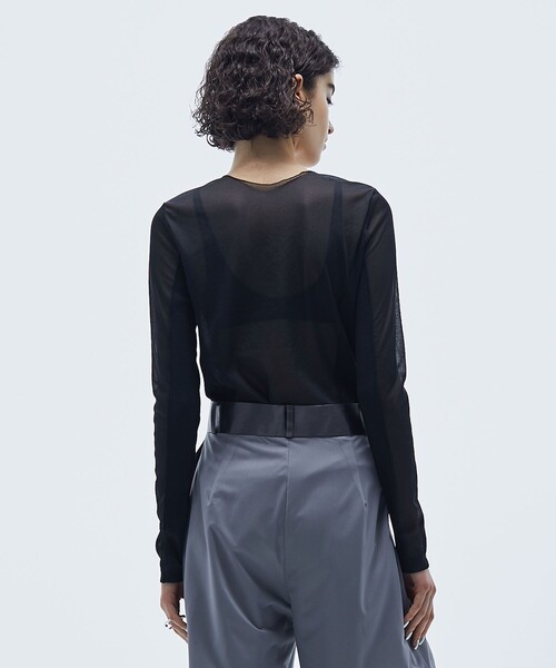 STUDIOUS(ステュディオス)の「【STUDIOUS/ステュディオス】リブパネルスキンシアートップ(Tシャツ/カットソー・レディース・ホワイト/ブラウン/ブラック/ブルー・FREE)」の12枚目の写真