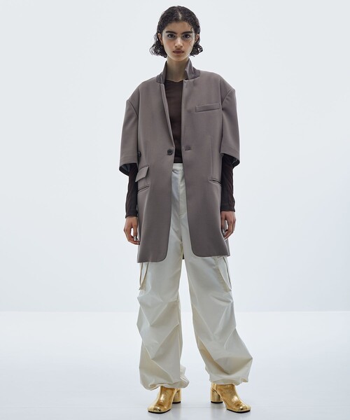 STUDIOUS(ステュディオス)の「【STUDIOUS/ステュディオス】リブパネルスキンシアートップ(Tシャツ/カットソー・レディース・ホワイト/ブラウン/ブラック/ブルー・FREE)」の14枚目の写真