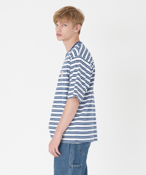 Levi's（リーバイス）の「Levi's/リーバイス WORKWEAR Tシャツ ブルー STRIPE LIMOGES（Tシャツ/カットソー・メンズ・ブルー・M/L/S/XL）」の2枚目の写真