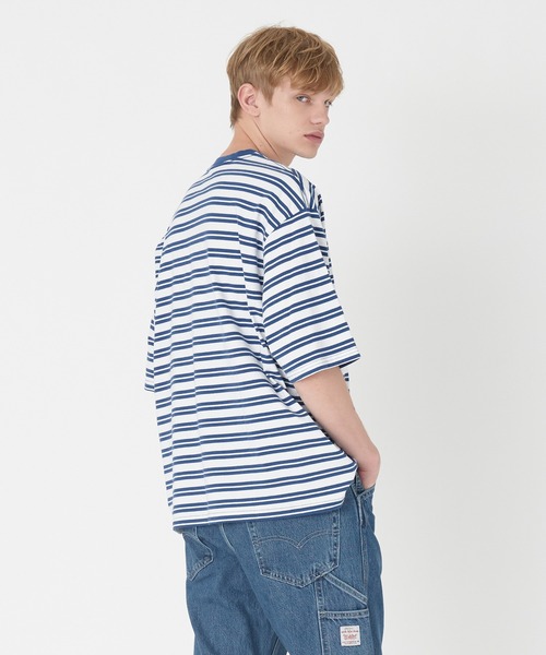 Levi's（リーバイス）の「Levi's/リーバイス WORKWEAR Tシャツ ブルー STRIPE LIMOGES（Tシャツ/カットソー・メンズ・ブルー・M/L/S/XL）」の3枚目の写真