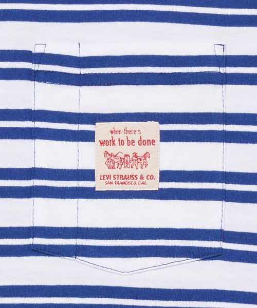 Levi's（リーバイス）の「Levi's/リーバイス WORKWEAR Tシャツ ブルー STRIPE LIMOGES（Tシャツ/カットソー・メンズ・ブルー・M/L/S/XL）」の12枚目の写真