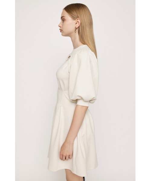 SLY(スライ)の「FRONT OPEN TUCK SLEEVE S/OP フロント オープン タック スリーブ ショート ワンピース(ワンピース・レディース・ブラック/アイボリー・1/2)」の6枚目の写真