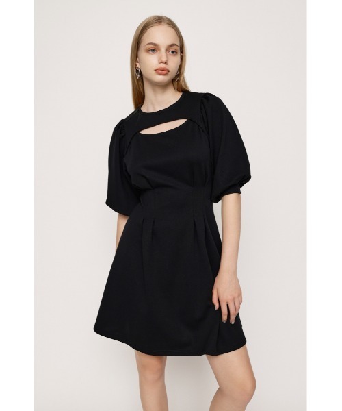 SLY(スライ)の「FRONT OPEN TUCK SLEEVE S/OP フロント オープン タック スリーブ ショート ワンピース(ワンピース・レディース・ブラック/アイボリー・1/2)」の12枚目の写真