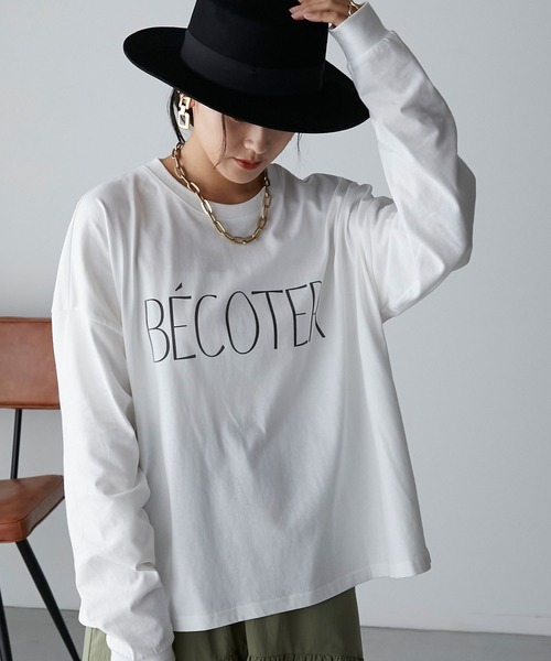 Anss.me(アンスミー)の「【Anss.me】オーバーサイズシンプルロゴプリントロンT(Tシャツ/カットソー・レディース・ホワイト系2/ブラウン/ホワイト系1/ブラック/チャコールグレー・FREE)」の19枚目の写真