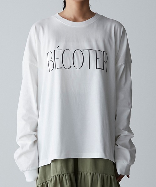 Anss.me(アンスミー)の「【Anss.me】オーバーサイズシンプルロゴプリントロンT(Tシャツ/カットソー・レディース・ホワイト系2/ブラウン/ホワイト系1/ブラック/チャコールグレー・FREE)」の6枚目の写真