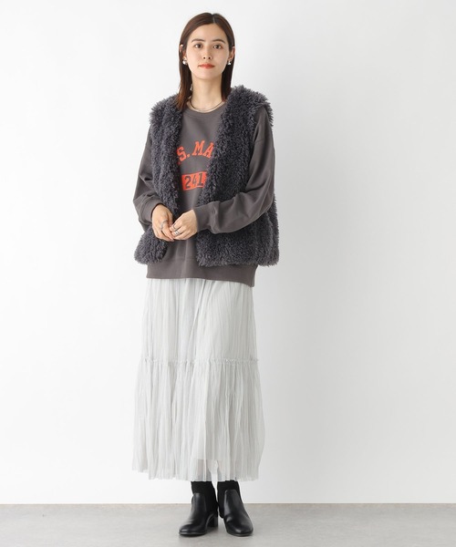 LEPSIM（レプシィム）の「ファーベスト　183983（ベスト・レディース・ブラウン/グレイッシュベージュ/チャコールグレー・FREE）」の8枚目の写真