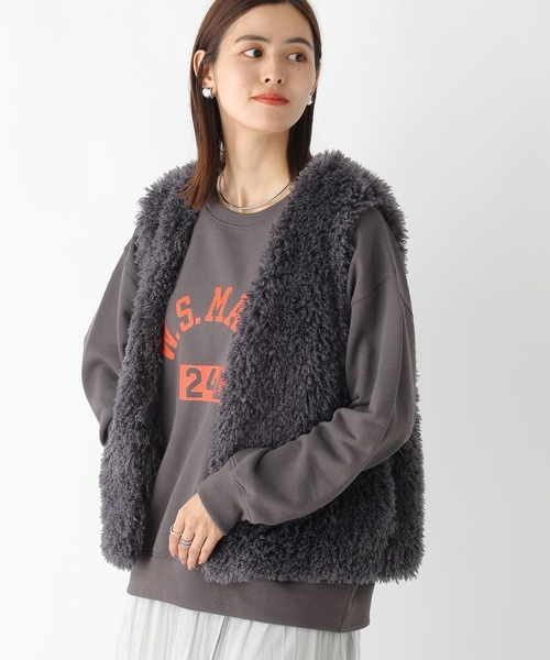 LEPSIM（レプシィム）の「ファーベスト　183983（ベスト・レディース・ブラウン/グレイッシュベージュ/チャコールグレー・FREE）」の7枚目の写真