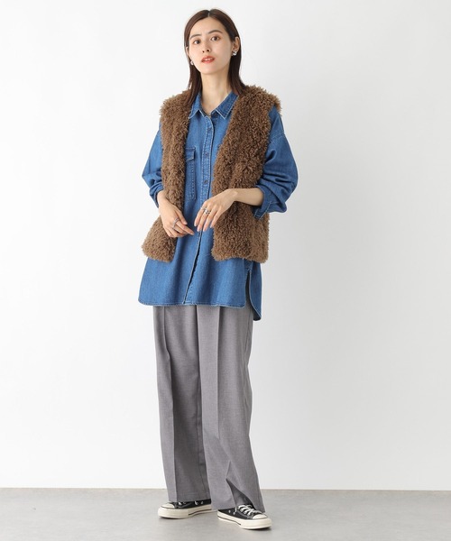 LEPSIM（レプシィム）の「ファーベスト　183983（ベスト・レディース・ブラウン/グレイッシュベージュ/チャコールグレー・FREE）」の11枚目の写真