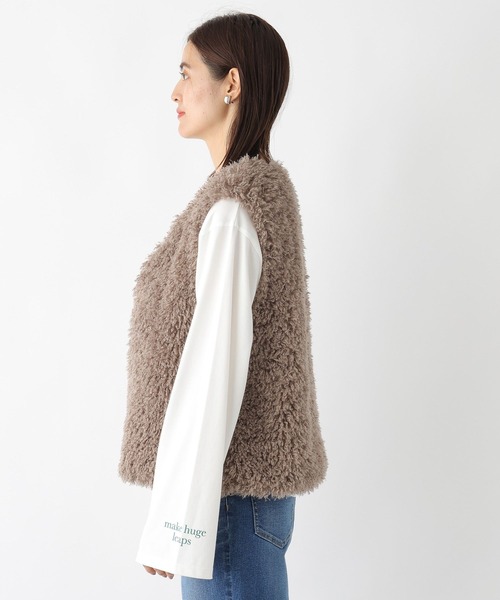 LEPSIM（レプシィム）の「ファーベスト　183983（ベスト・レディース・ブラウン/グレイッシュベージュ/チャコールグレー・FREE）」の13枚目の写真