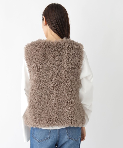 LEPSIM（レプシィム）の「ファーベスト　183983（ベスト・レディース・ブラウン/グレイッシュベージュ/チャコールグレー・FREE）」の14枚目の写真