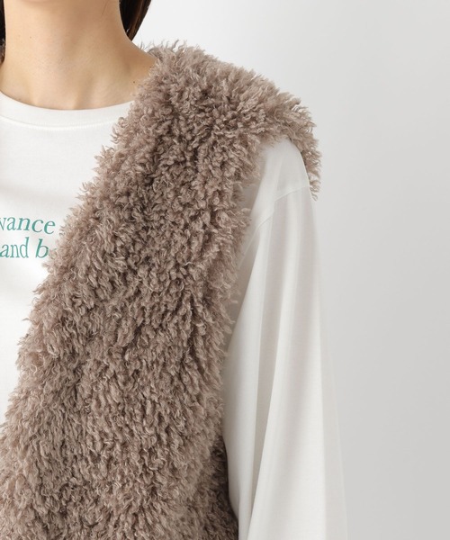 LEPSIM（レプシィム）の「ファーベスト　183983（ベスト・レディース・ブラウン/グレイッシュベージュ/チャコールグレー・FREE）」の16枚目の写真