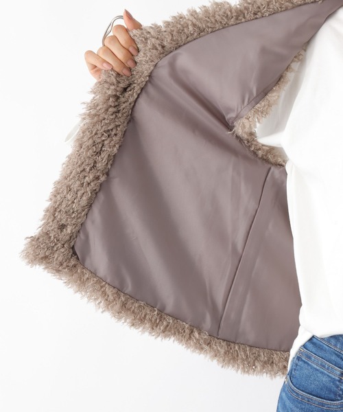 LEPSIM（レプシィム）の「ファーベスト　183983（ベスト・レディース・ブラウン/グレイッシュベージュ/チャコールグレー・FREE）」の20枚目の写真