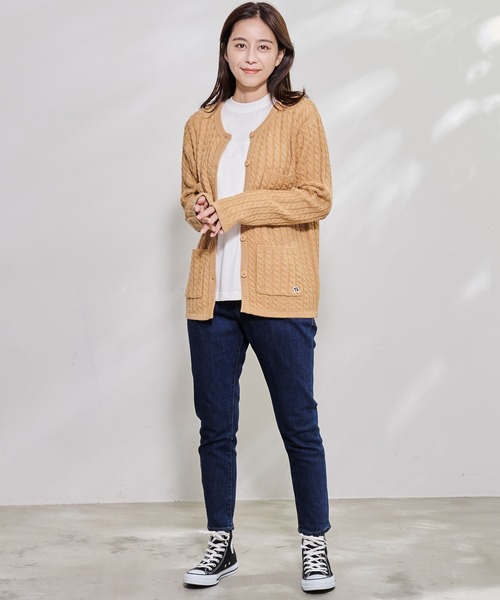 Arnold Palmer（アーノルドパーマー）の「ミニケーブル ニットカーディガン（カーディガン/ボレロ・レディース・キャメル/ブラック・L/S/M）」の16枚目の写真