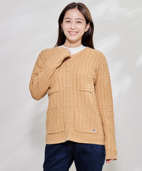 Arnold Palmer（アーノルドパーマー）の「ミニケーブル ニットカーディガン（カーディガン/ボレロ・レディース・キャメル/ブラック・L/S/M）」の15枚目の写真