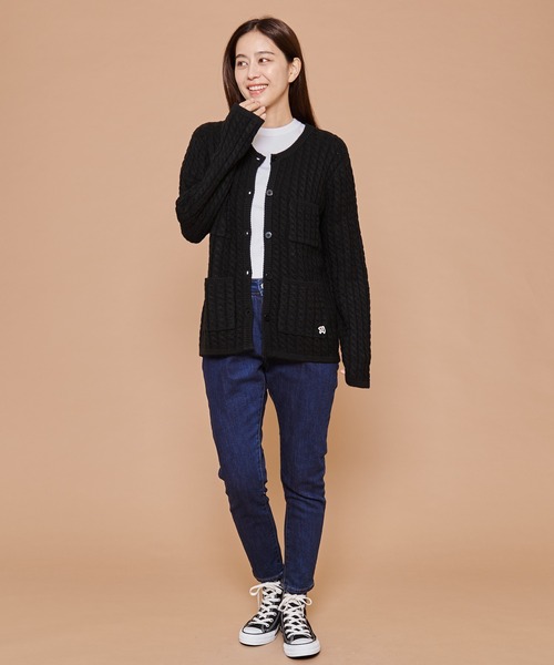 Arnold Palmer（アーノルドパーマー）の「ミニケーブル ニットカーディガン（カーディガン/ボレロ・レディース・キャメル/ブラック・L/S/M）」の12枚目の写真