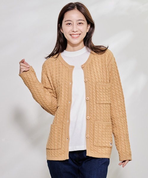 Arnold Palmer（アーノルドパーマー）の「ミニケーブル ニットカーディガン（カーディガン/ボレロ・レディース・キャメル/ブラック・L/S/M）」の14枚目の写真