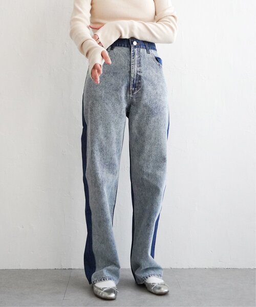 VENCEEXCHANGE(ヴァンスエクスチェンジ)の「センター切り替えワイドデニムパンツ(デニムパンツ・レディース・ブルー/ブラック・S/M)」の18枚目の写真