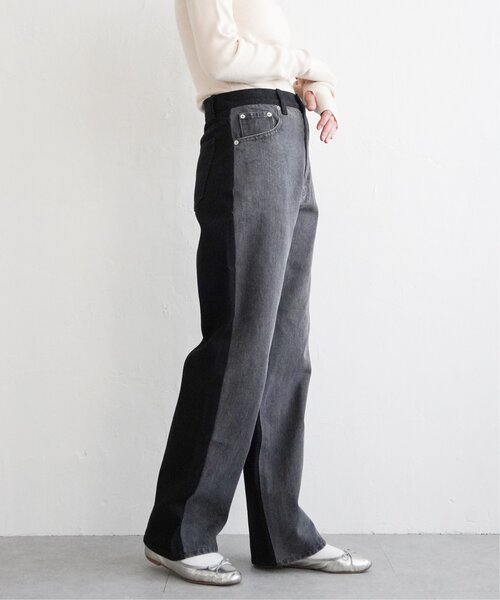 VENCEEXCHANGE(ヴァンスエクスチェンジ)の「センター切り替えワイドデニムパンツ(デニムパンツ・レディース・ブルー/ブラック・S/M)」の5枚目の写真