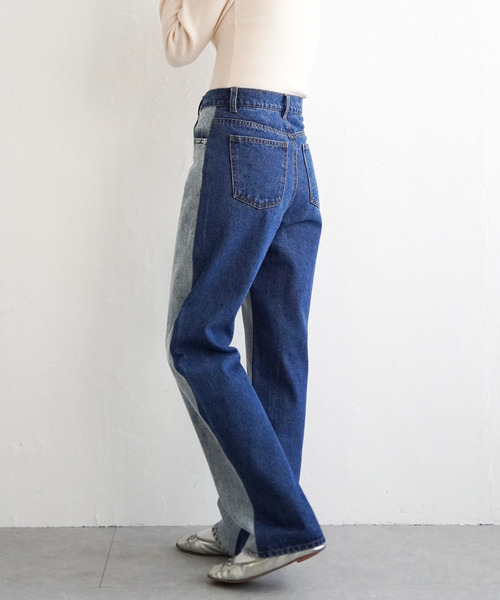 VENCEEXCHANGE(ヴァンスエクスチェンジ)の「センター切り替えワイドデニムパンツ(デニムパンツ・レディース・ブルー/ブラック・S/M)」の19枚目の写真