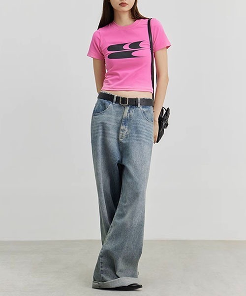 WESTBOY(ウエストボーイ)の「タイトロゴTシャツCC23WTP05【Cryng Center】(Tシャツ/カットソー・メンズ・グレー/ホワイト/ブルー/ピンク/ブラック・L/S/M)」の14枚目の写真