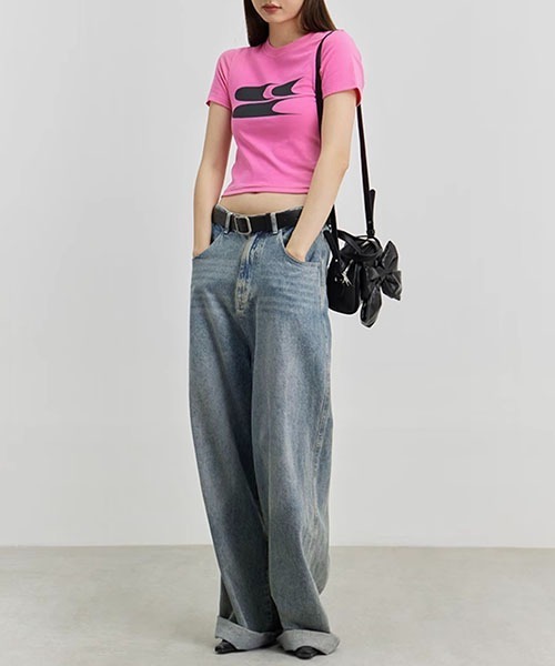 WESTBOY(ウエストボーイ)の「タイトロゴTシャツCC23WTP05【Cryng Center】(Tシャツ/カットソー・メンズ・グレー/ホワイト/ブルー/ピンク/ブラック・L/S/M)」の15枚目の写真