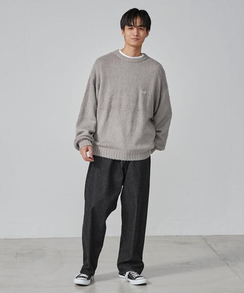 PENNEYS（ぺニーズ）の「PENNEYS（ぺニーズ）別注ビッグシルエットシャギーニット（ニット/セーター・メンズ・ライトブルー/ライトグレー/ネイビー/ブラック・L/M/XL/S）」の6枚目の写真